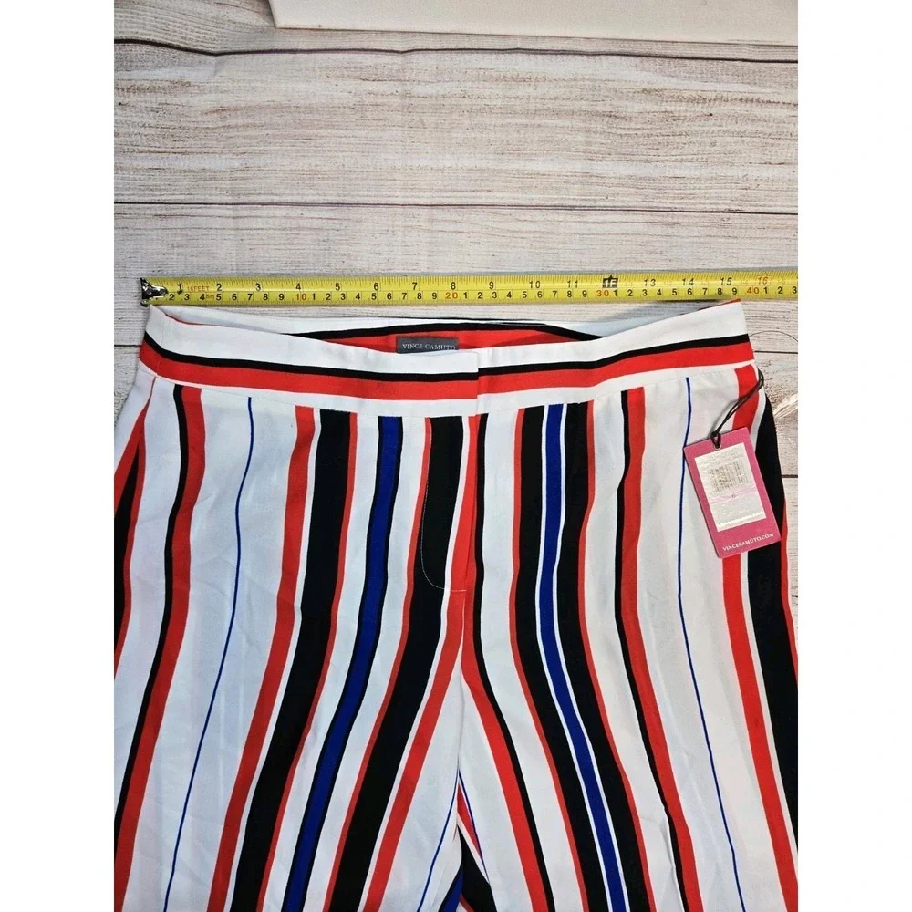 Vince Camuto Women's Wide-Leg Striped Lightweight Dress Pants Black Size 6 NWT‎